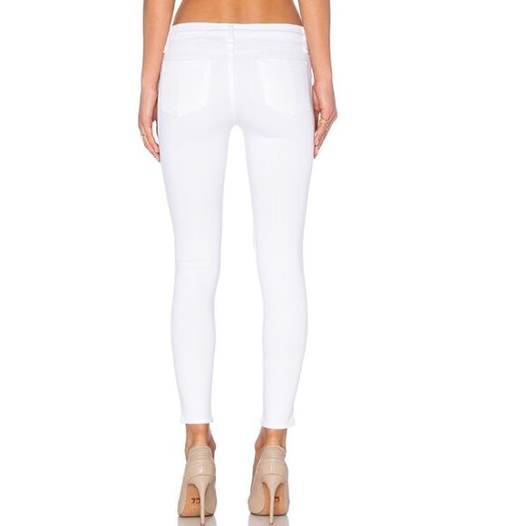 Rag and Bone Distressed White Skinny Crop Jeans - Picture 4 of 8